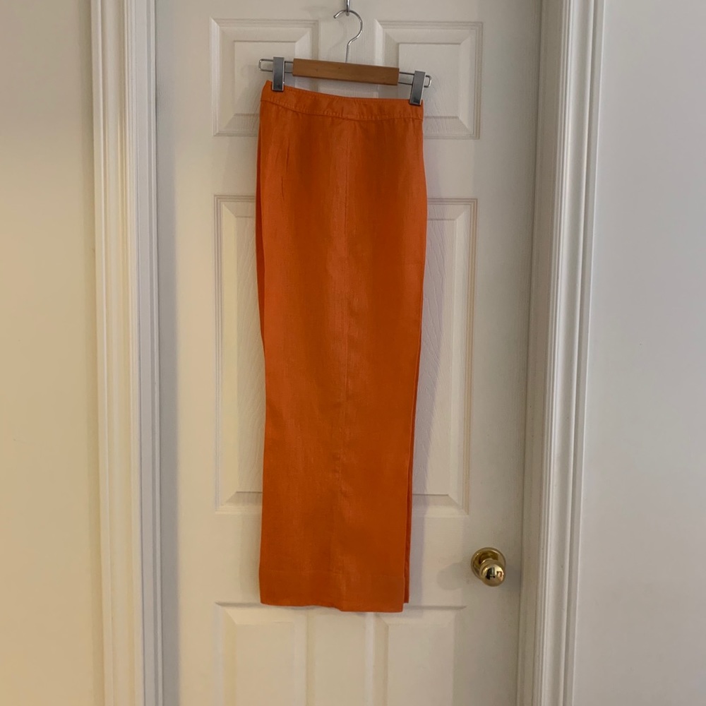 Orange linen pants